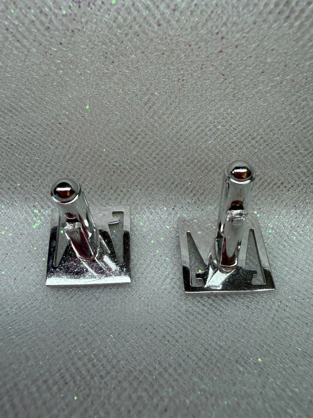 Crystal Square Silver Cufflinks for Men